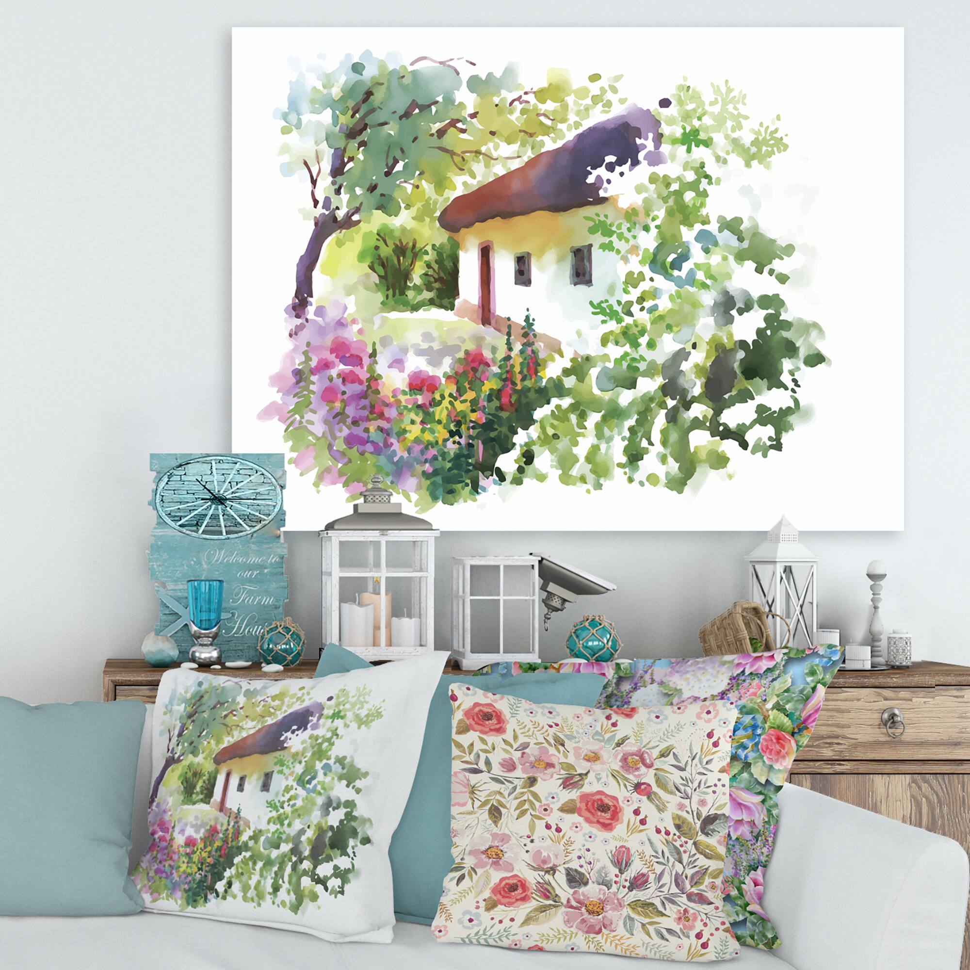 Designart - Rural Village On A Green Summer Day